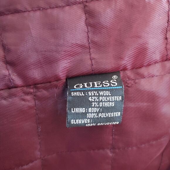 Guess Black Wool Blend Pea Coat Size L - Picture 9 of 9